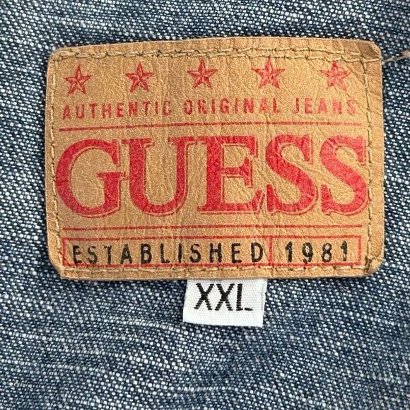 GUESS JEANS USA Workwear Overalls Shorts Men's XXL Blue Denim American Tradition - Picture 11 of 13